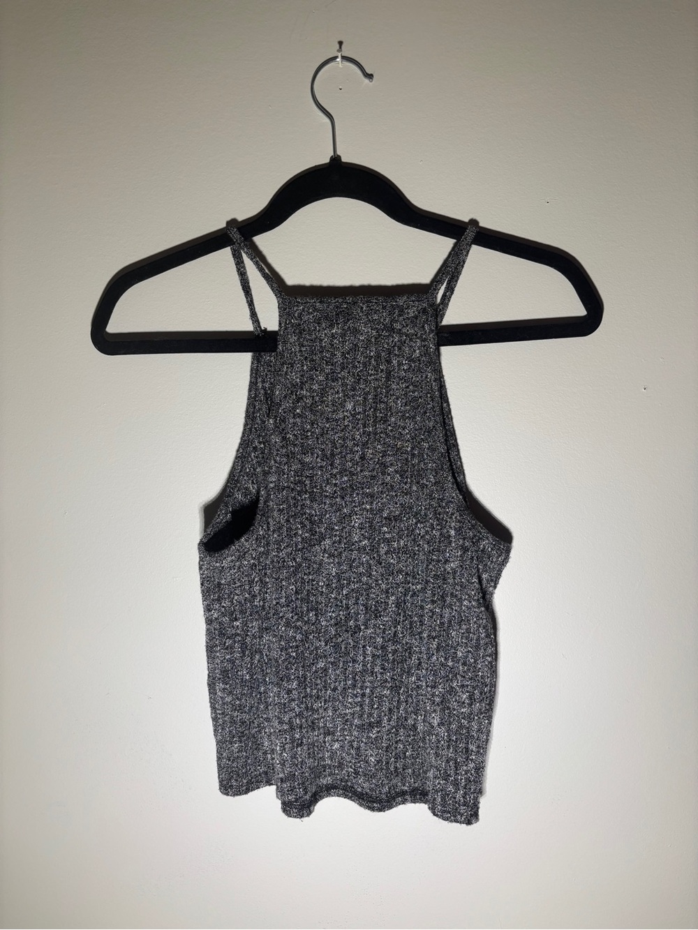 Abercrombie & Fitch Gray Ribbed Knit High Neck Tank Top Size Large - Picture 2 of 4